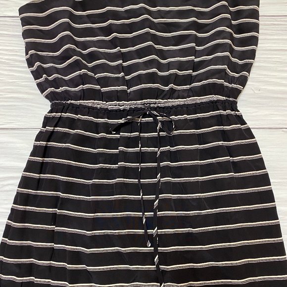 Joie Black White Striped Chariot Dress Silk - Picture 4 of 16